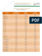 Calendario Cursos PROCADIST - 2013