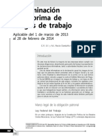 Determinación de la prima de riesgo de trabajo. Aplicable del 1 de marzo de 2013 al 28 de febrero de 2014