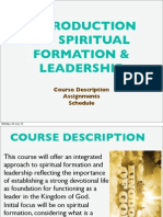 601 Spiritual Formation & Leadership: Course Description Assignments Schedule