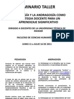 Pedagogía y andragogía aprendizaje adultos