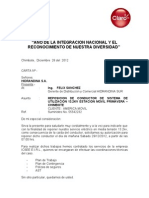 Carta A Hidrandina - Corte de Suministro Site Chimbote Primavera