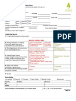 Evergreen's Volunteer Application Form: Personal Information