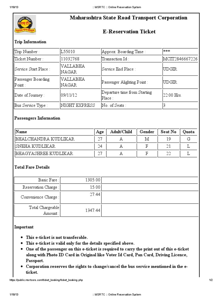 MSRTC - Online Reservation System3 | PDF | Business | Technology ...