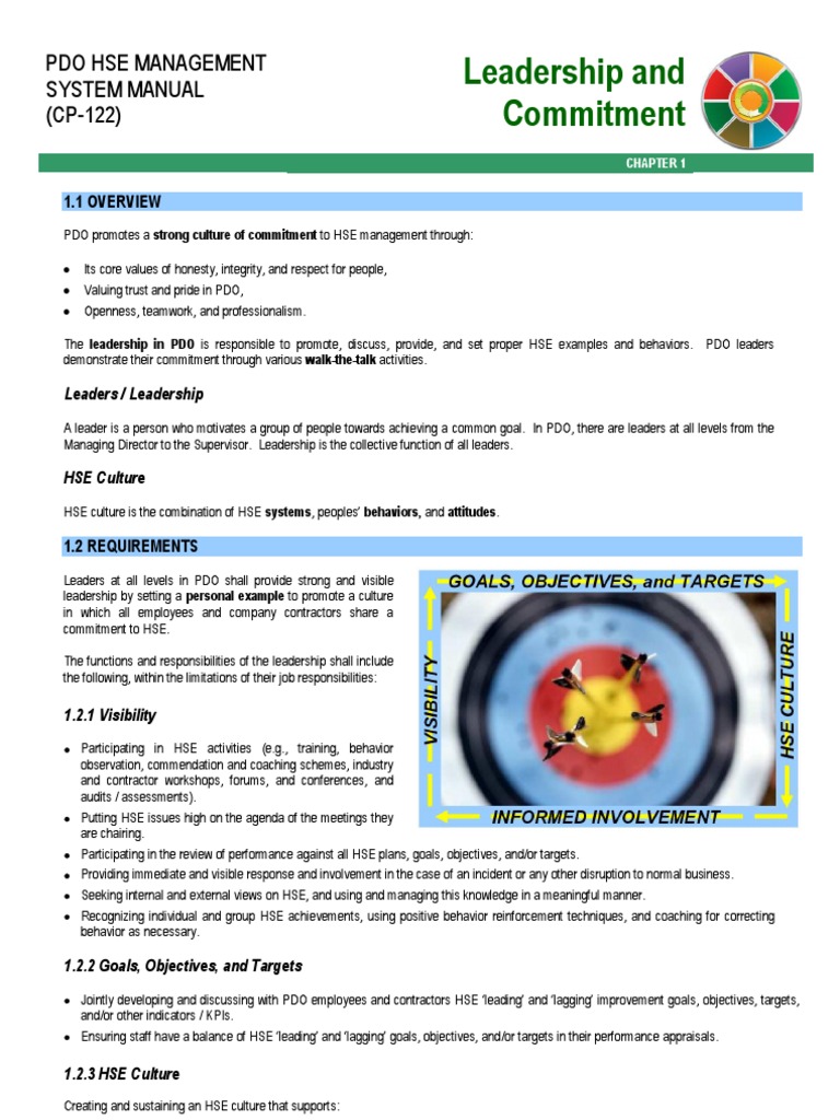 PDO HSE Management System Overview | PDF | Leadership | Safety