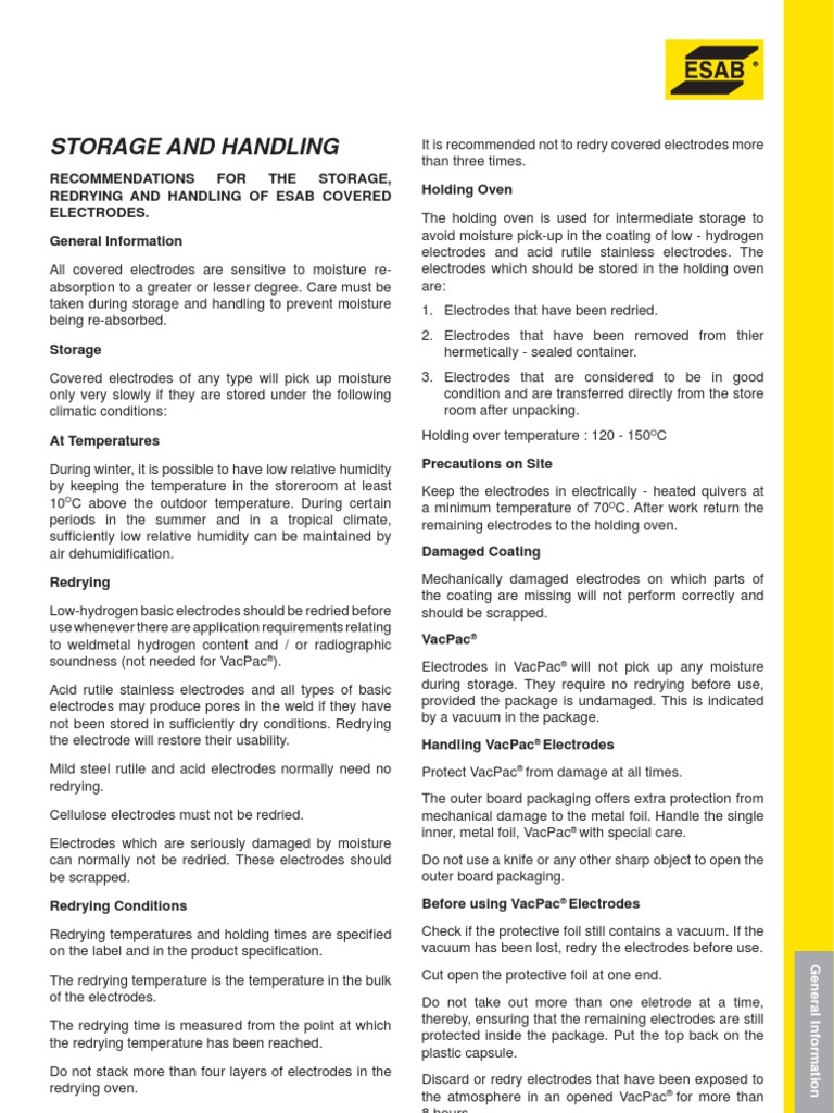 ESAB Electrodes User Manual PDF Welding Construction