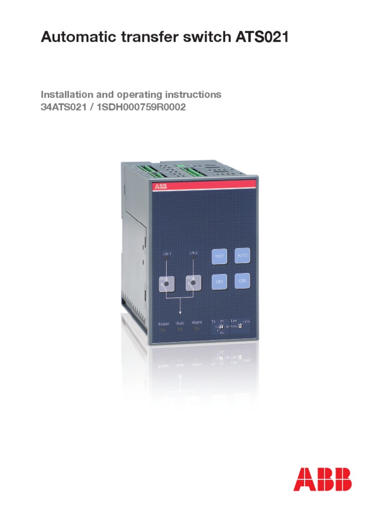 ATS021 Automatic Transfer Switch Guide | PDF | Electromagnetic ...