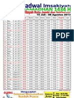 Jadwal Imsakiyah Ramadhan 1434 H Wilayah Kota Jambi