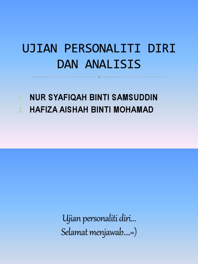 Personaliti Diri Pdf