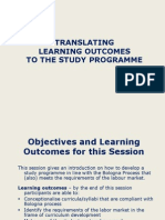 Translating learning outcomes to the study programmer 