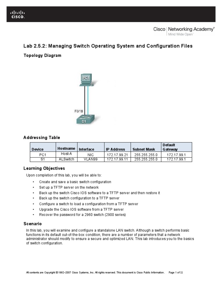 ESwitching Lab 2.5.2 Answer Intructor's Version | PDF | Cisco ...