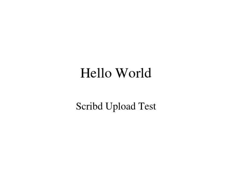 Hello Scribd | PDF