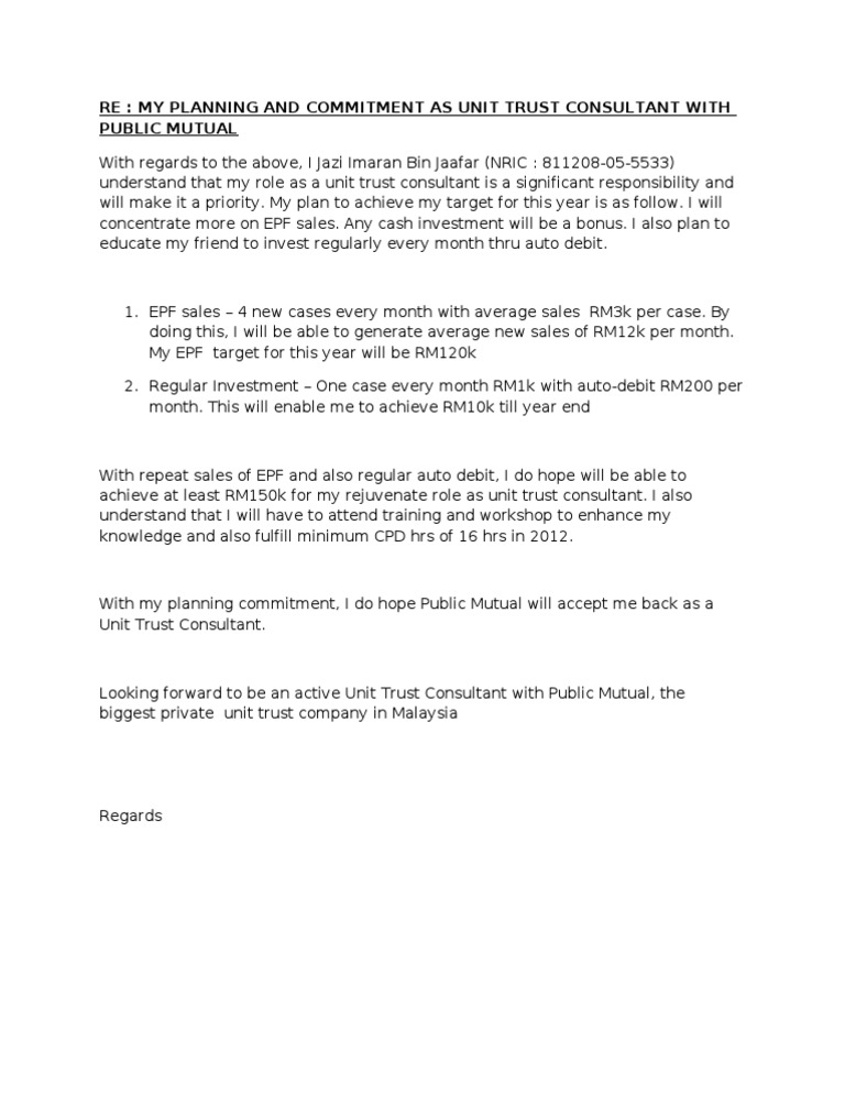 Agent Commitment Letter Pdf