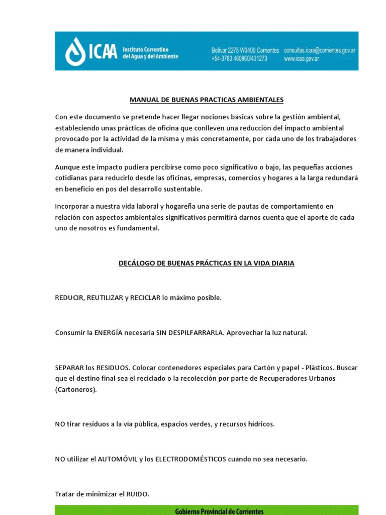 Manual Buenas Practicas Ambientales | PDF