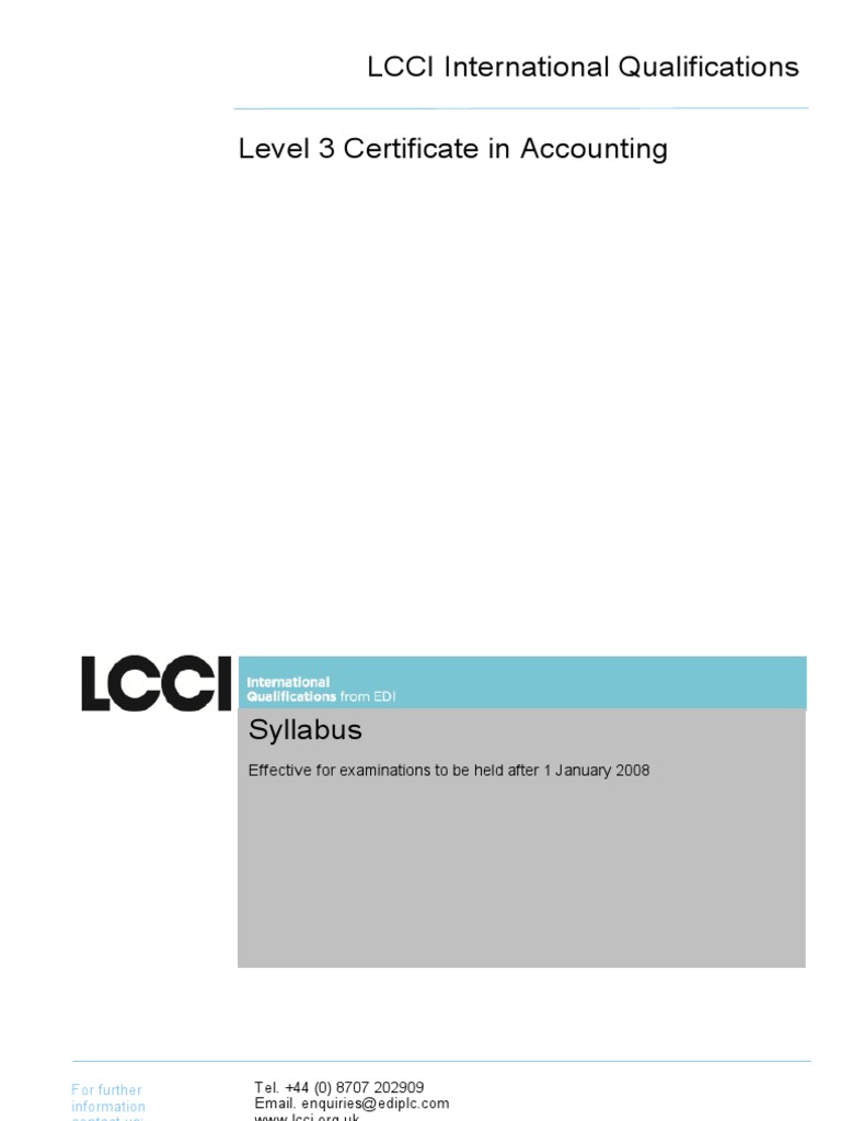 Accounting Level 3 April 2012 | PDF