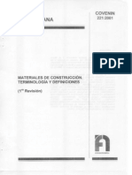 221-2001 MATERIALES DE CONSTRUCCIÓN - TERMINOLOGÍA Y DEFINICIONES