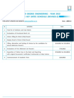 Tentative Key Dates Schedule (Revised-2) Diploma To Degree Engineering: Year 2012