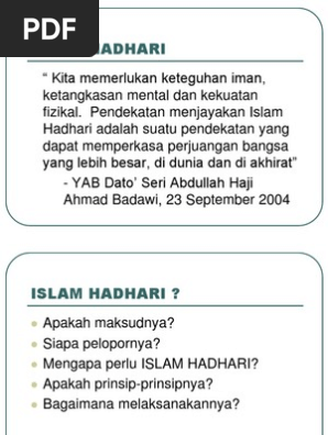 Pendekatan Islam Hadhari Pdf