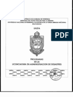 Licenciatura en Administracion de Desastres