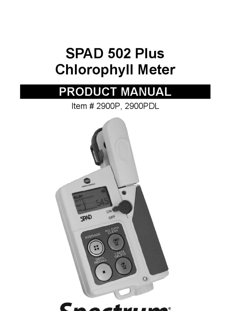 SPAD 502 Plus Chlorophyll MeterManual PDF