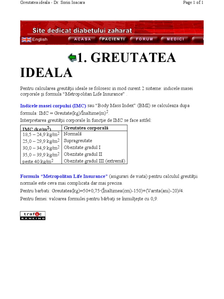 Greutatea Ideala