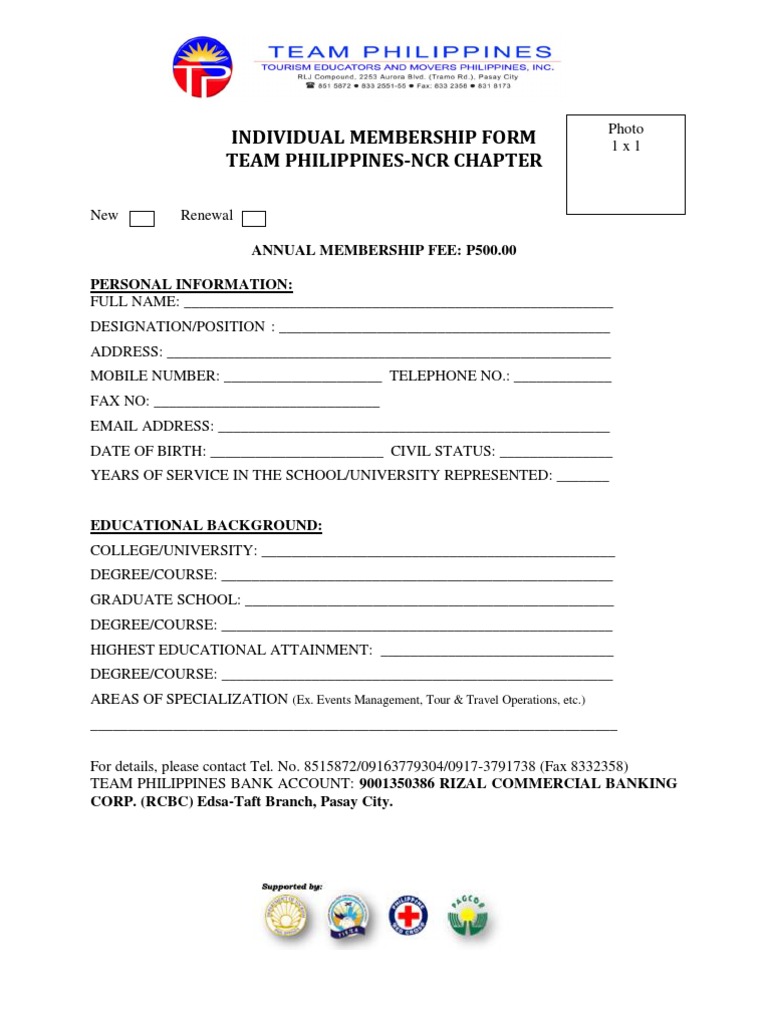TEAM Philippines Application Form Revised 2013 PDF | PDF
