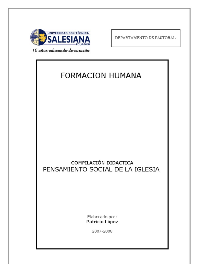 Pensamiento Social de la Iglesia | PDF | Doctrina social católica ...