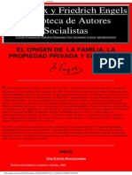 Friedrich Engels - El Origen de La Familia La Propiedad Privada y El Estado
