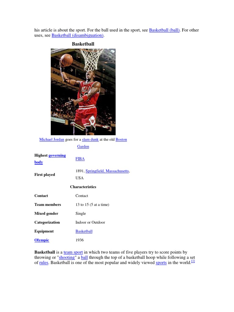 Basket Ball PDF Basketball Positions College Basketball