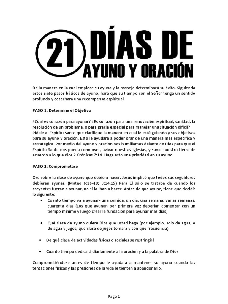 21 Días de Ayuno y Oración | PDF | Rápido | Oración
