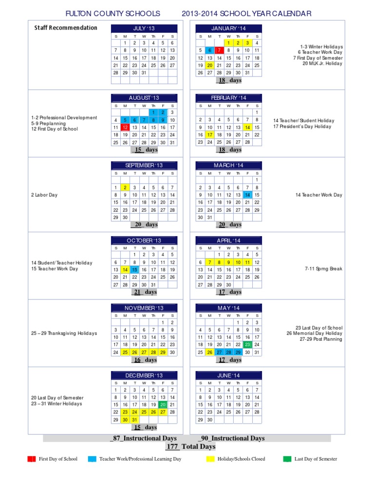 Calendar 2013-2014 | PDF