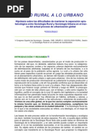 De Lo Rural a Lo Urbano Artemio Baigorri