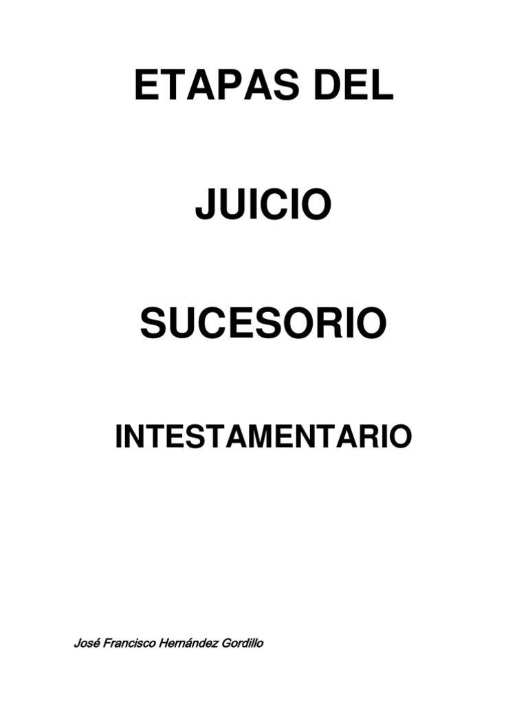 Etapas Juicio Sucesorio Intestamentario