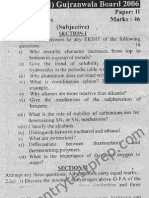 Inter Part 2 Chemistry Subjective Paper of Gujranwala Board 2006