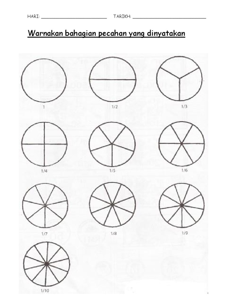 Latihan Pecahan Matematik Tahun 2