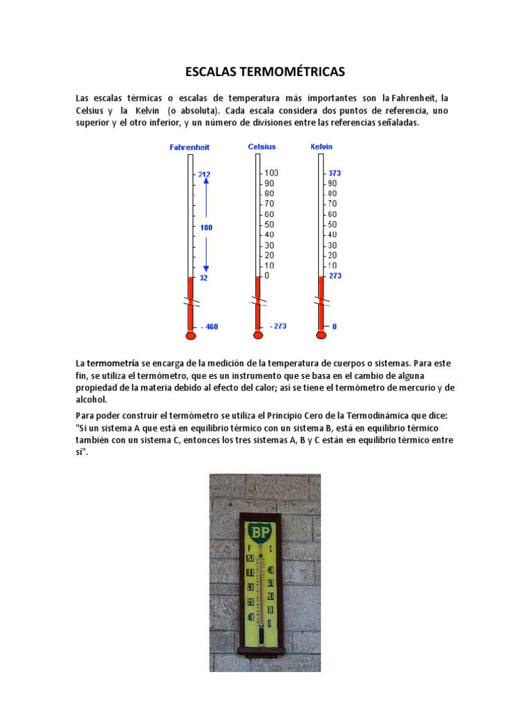ESCALAS TERMOMÉTRICA Celsius Fahrenheit
