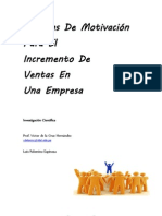 Técnicas de Motivación para El Incremento de Ventas en Una Empresa