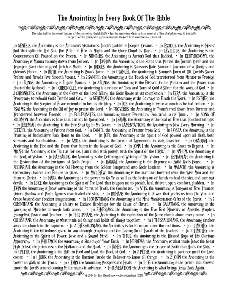 The Anointing in Every Book of the Bible Anointing Religious Texts