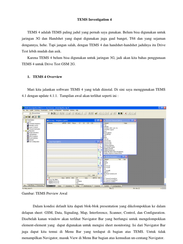 Panduan Drive Test GSM dengan TEMS 4 | PDF