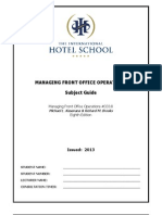 Managing Front Office Subject Guide 2013 - 2