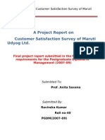 Customer Satisfaction Survey of Maruti Udyog Ltd.