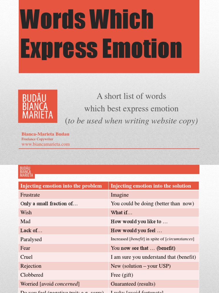 Words to Evoke Emotion in Copywriting | PDF