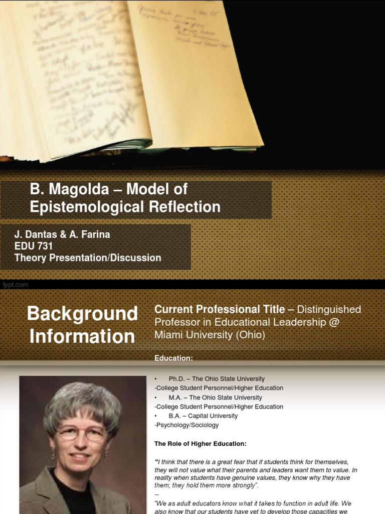 Magolda's Epistemological Reflection Model | PDF | Epistemology ...