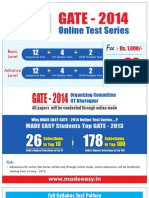 GATE 2014 Online Test Series Schedule / Time Table - MADE EASY