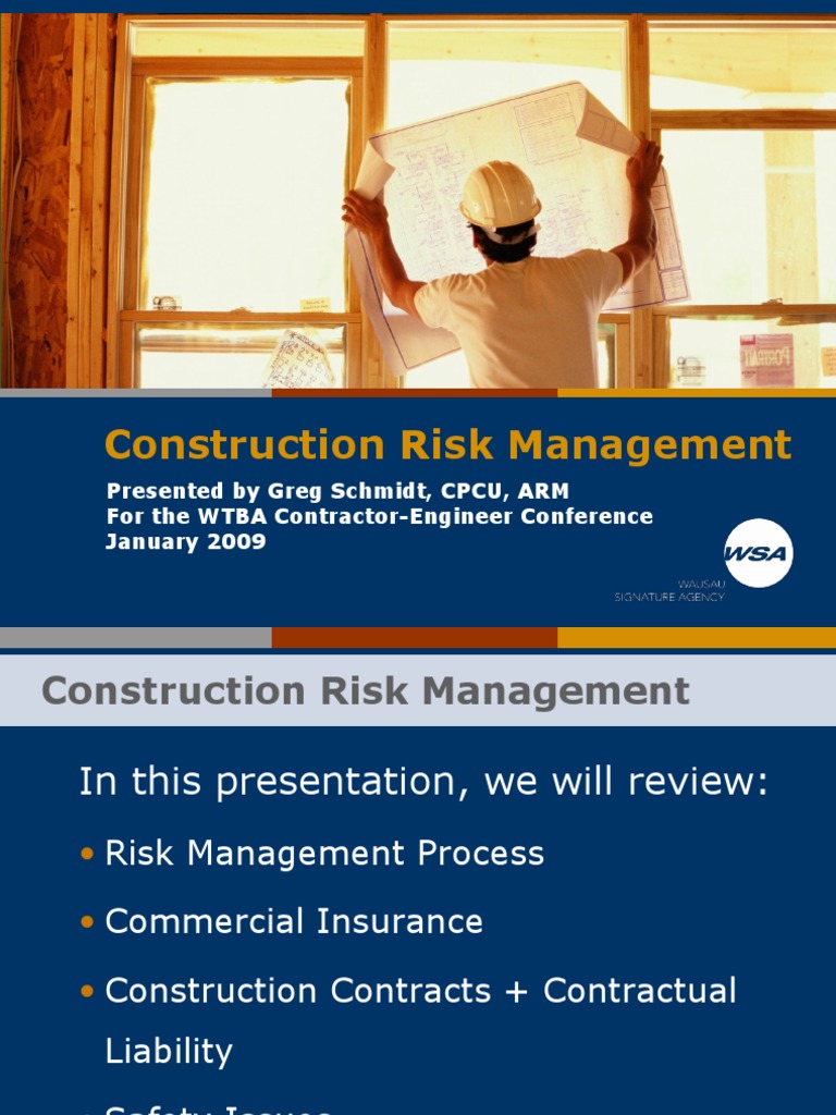 WSA Construction Risk Management | PDF | Insurance | Risk Management