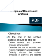 Principles of Records and Archives