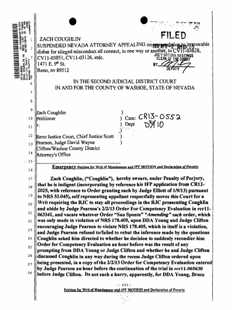 4 2 13 0204 065630 063341 0552 Emergency Petition For Writ of Mandamus ...