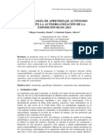 METODOLOGÍA DE APRENDIZAJE AUTÓNOMO MEDIANTE LA AUTOORGANIZACIÓN DE LA EXPOSICIÓN BLOG 2013