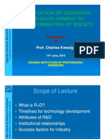 APPLICATION FOR RESEARCH AND DEVELOPMENT Charles Kwesiga (Compatibility Mode) PDF