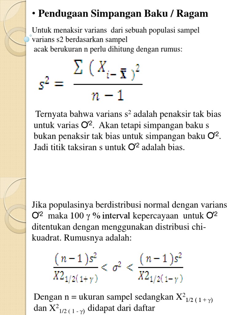 Pendugaan Ragam | PDF | Metode & Bahan Ajar | Sains & Matematika
