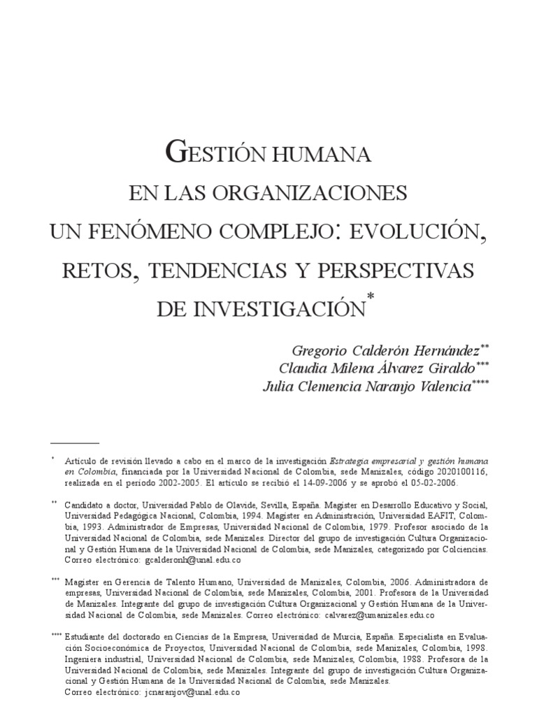 Evolución y Retos en Gestión Humana | PDF | Derecho laboral | Capitalismo